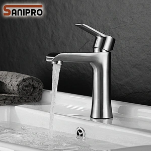 SANIPRO Bathroom Basin Faucet Bathroom Tap Hot Cold Water Sink Faucets Stainless Steel Single water Basin Mixer Water Taps