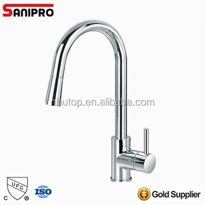 Sanipro bright shiny hot selling single lever kitchen faucet with CUPC faucet