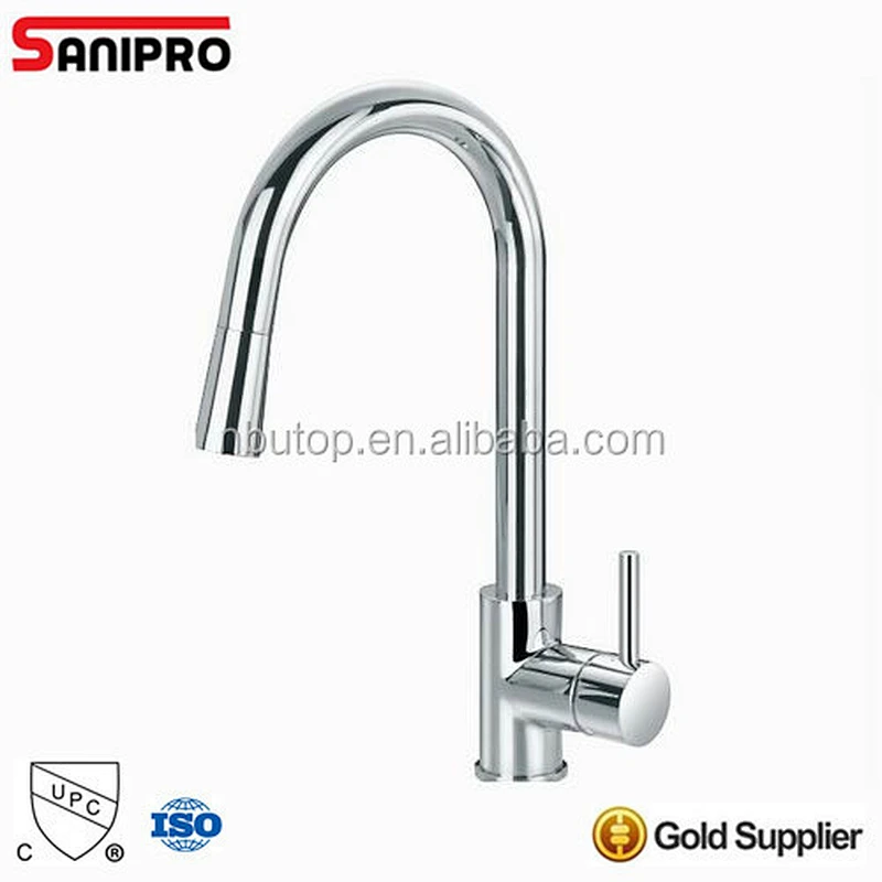 Sanipro bright shiny hot selling single lever kitchen faucet with CUPC faucet