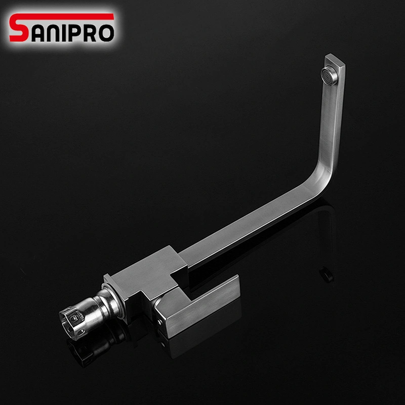 Sanipro SUS304 Brushed nickel kitchen faucet modern kitchen mixer tap stainless steel 360 Degree Cold and Hot Tap SUS304 Kitchen