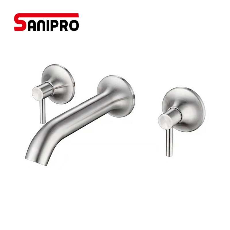 SUS304 Stainless Steel Kitchen faucet Brushed Nickel Water Taps Cold&Hot Mixer Taps