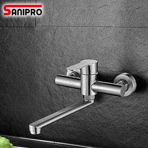 Sanipro Faucet Kitchen Sink Tap SUS304 Stainless Steel Brushed Nickel Water Taps Cold&Hot Mixer Taps