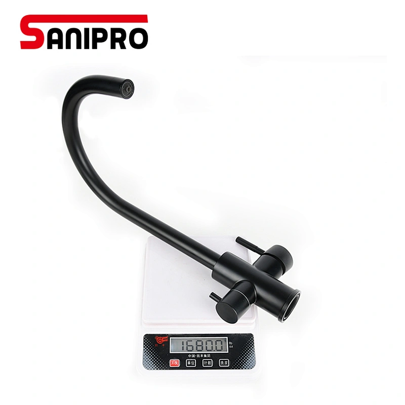 Matt Black Kitchen Faucet Stainless Steel Electrophoresis Black  Kitchen Faucet