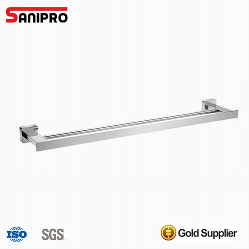 Wall mounted stainless steel double towel bar