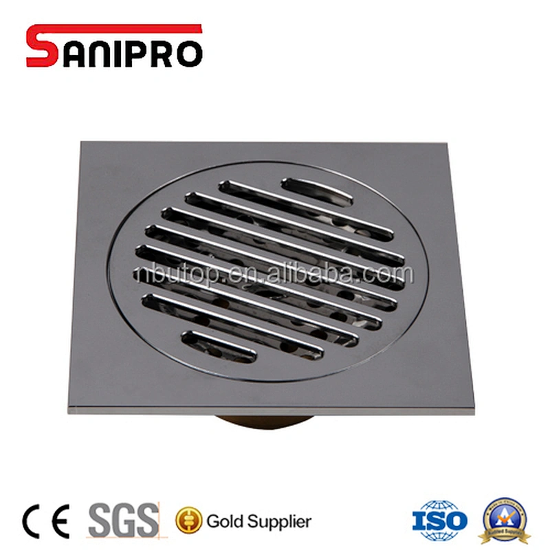 SANIPRO Brass 10x10cm Bathroom Kitchen Shower Floor Drain Waste Grate Filler