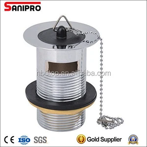 1 1/4'' Basin drainage Slotted Including Metal Plug Ball Chain&Stay