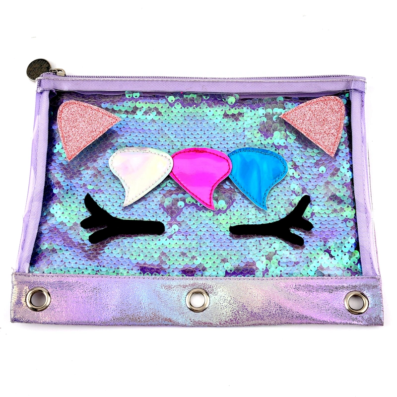 Uweld 3 Ring Sequin Pencil Pouch