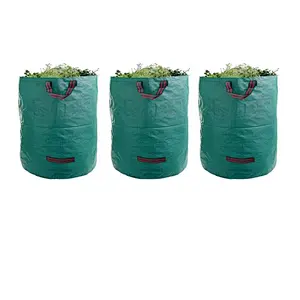 UWELD 3-Pack 272L  72 Gallons Reusable Garden Waste Bags(H30,D26 inches)- Heavy Duty Leaf Bags, Lawn reusable Bags,Yard Trash Bags,Yard Waste Bags with handles
