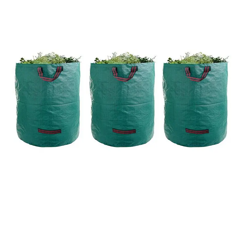 UWELD 3-Pack 272L  72 Gallons Reusable Garden Waste Bags(H30,D26 inches)- Heavy Duty Leaf Bags, Lawn reusable Bags,Yard Trash Bags,Yard Waste Bags with handles