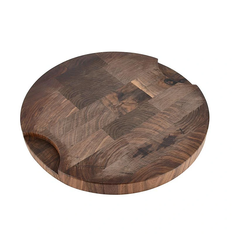 Uweld Round Walnut Wood Cutting Board Serving Board