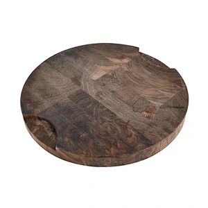 Uweld Round Walnut Wood Cutting Board Serving Board