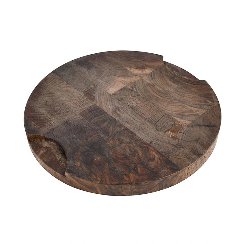 Uweld Round Walnut Wood Cutting Board Serving Board
