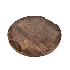 Uweld Round Walnut Wood Cutting Board Serving Plate