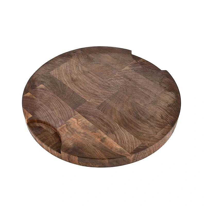 Uweld Round Walnut Wood Cutting Board Serving Plate