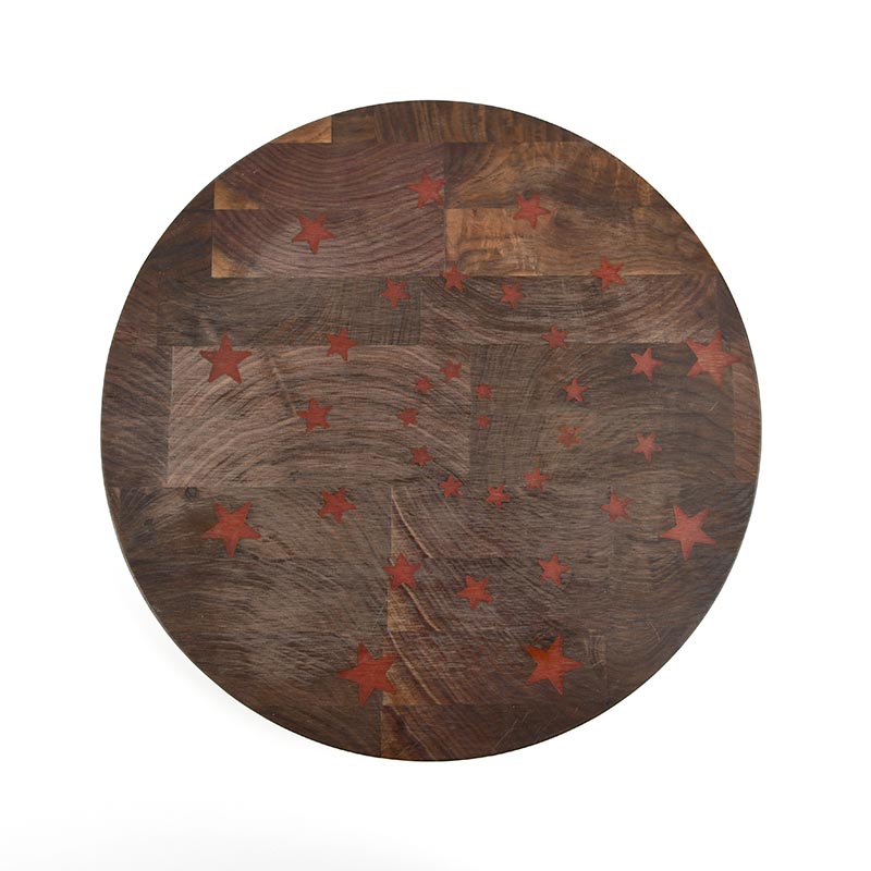 Uweld Round Walnut Wood Cutting Board Serving Plate