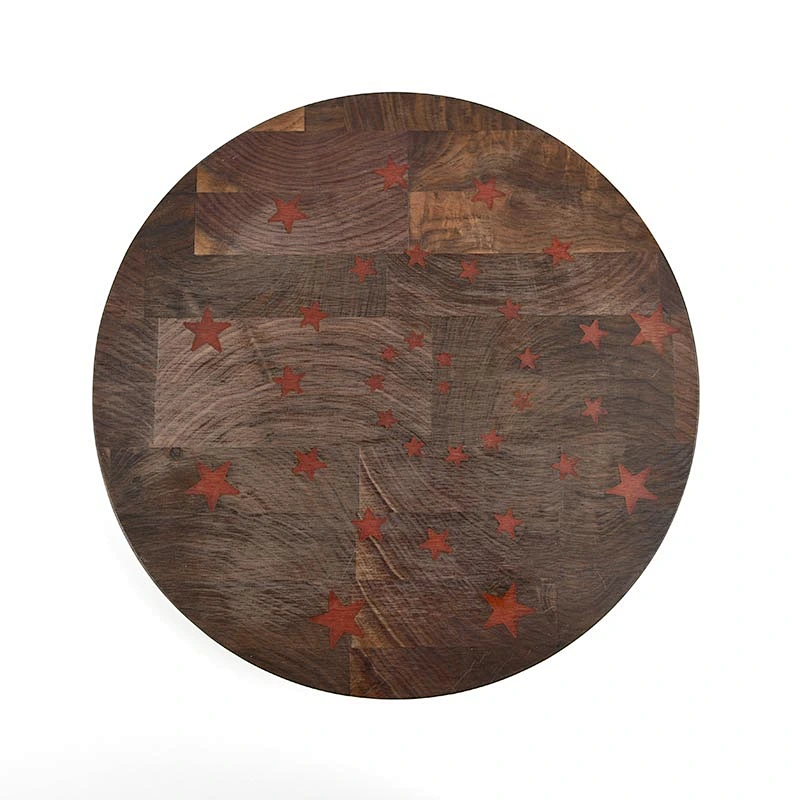 Uweld Round Walnut Wood Cutting Board Serving Plate