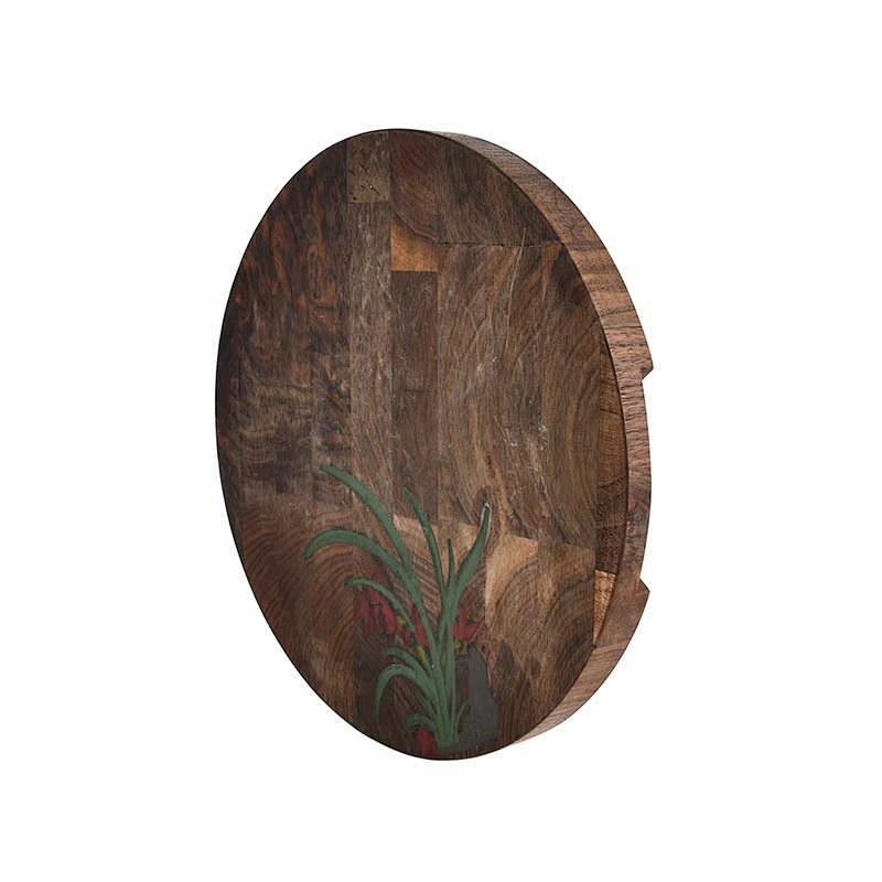 Uweld Round Walnut Wood Cutting Board Serving Board