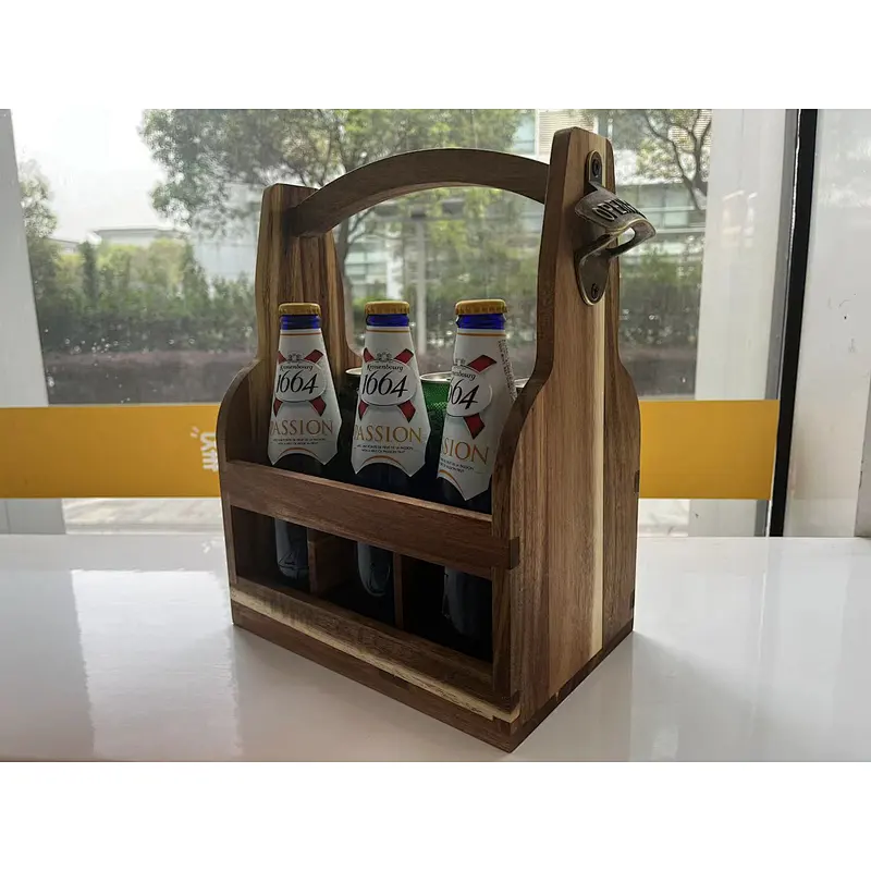 UWELD Beer Caddy Acacia Wood