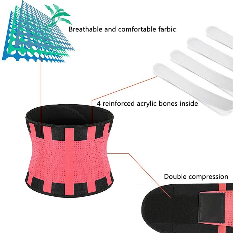 Custom Logo Fitness Waist Trimmer  Belt Slimming Tummy Band Weight Loss Waist Trainer belt wrap