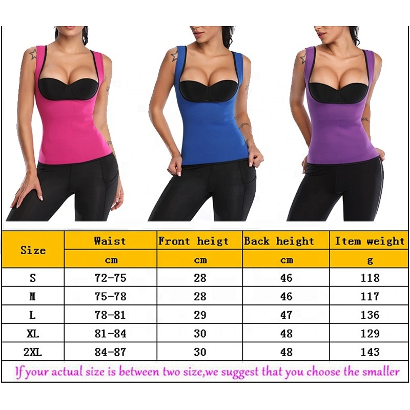 2020 Women  Neoprene Waist Trainer Vest Slimming Corset Sauna Tank Weight Loss Body Shaper Shirt