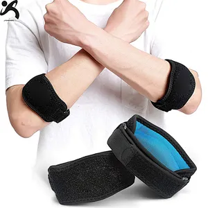 Custom logo wholesale adjustable bandage tennis elbow pads elbow brace support strap for sport protection