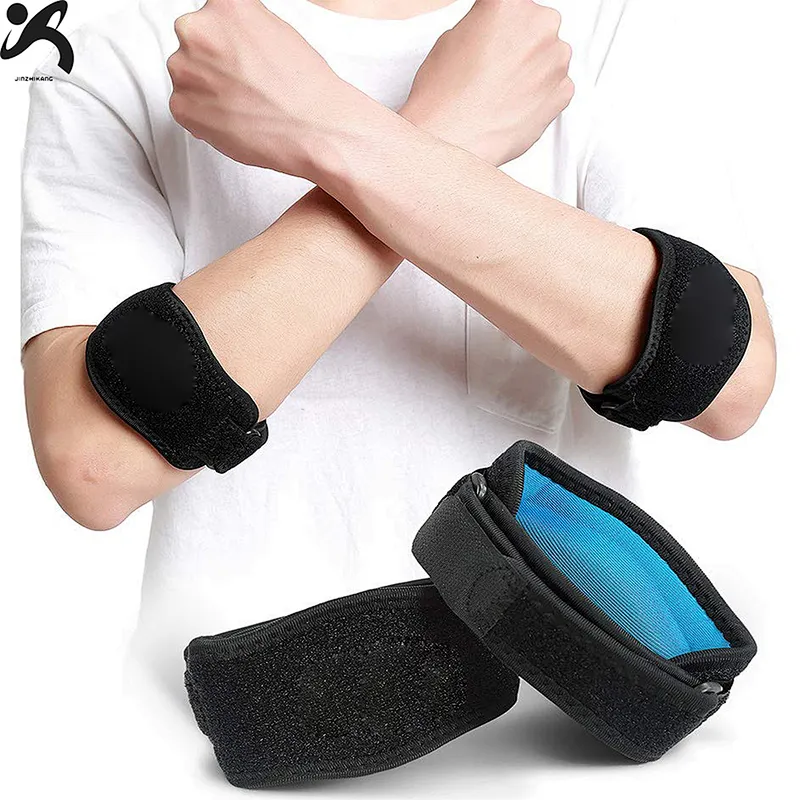 Custom logo wholesale adjustable bandage tennis elbow pads elbow brace support strap for sport protection