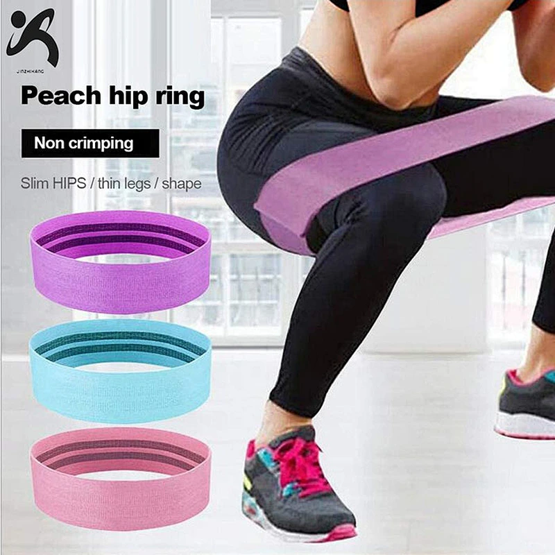 2020 New Style Custom Made High quality Polyester cotton latex thread resistance hip band hip resistance circle exercise band