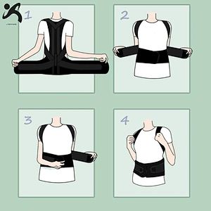 flexible bear female pro figure eight back brace support belt flex posture corrector