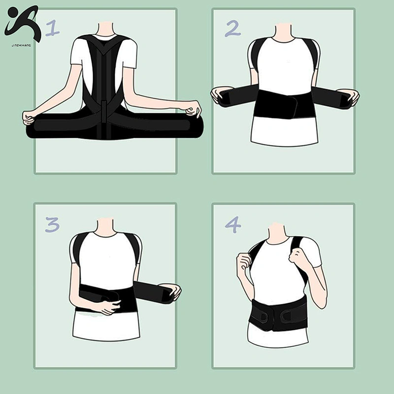 flexible bear female pro figure eight back brace support belt flex posture corrector