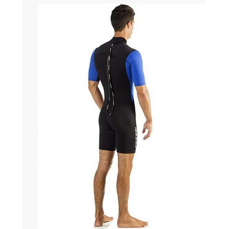 Professional high quality 3-5mm neoprene men wetsuit back zip short sleeve wetsuit for surfing diving swimming