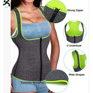 Wholesale neoprene sauna women's body shaper slimming vest slimming suit with zipper