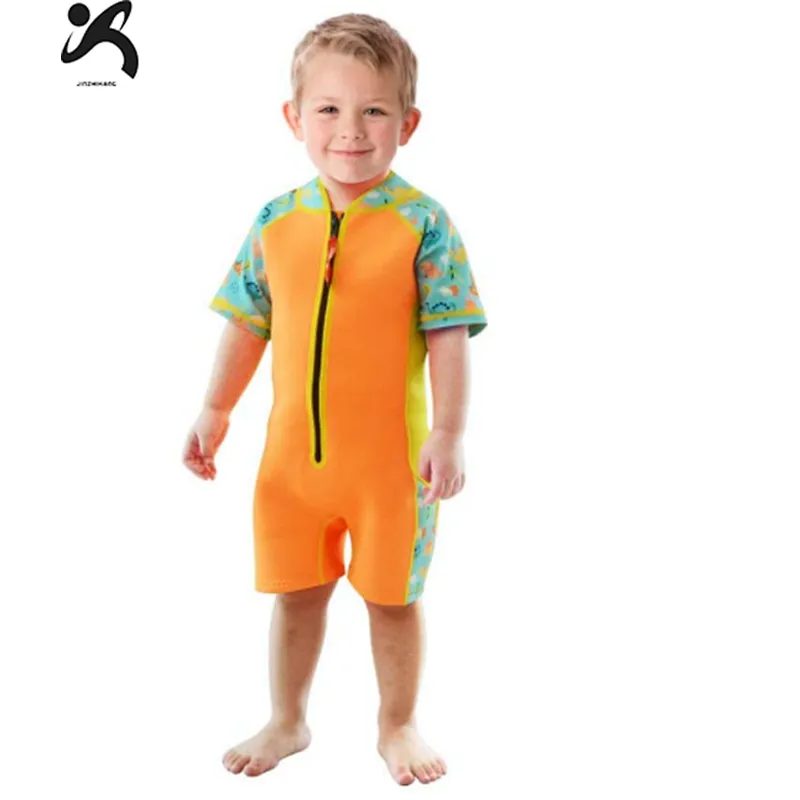 High quality Full Sleeve kids 2mm Neoprene Open Water wetsuit thermal Swimming suit for baby