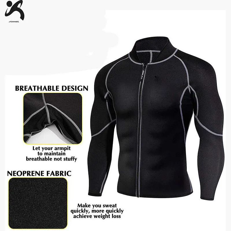 Men Neoprene Waist Trainer Sauna Vest Tank top shirt Sweat Suit for weight loss