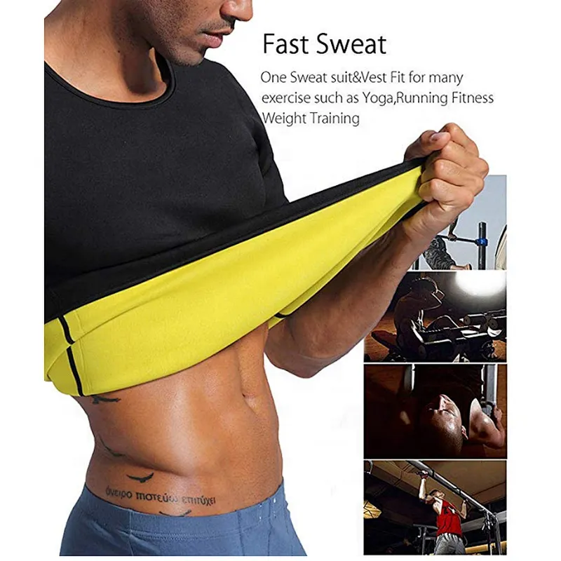 Custom neoprene sauna waist trainer corset men slimming body shaper vest for fitness