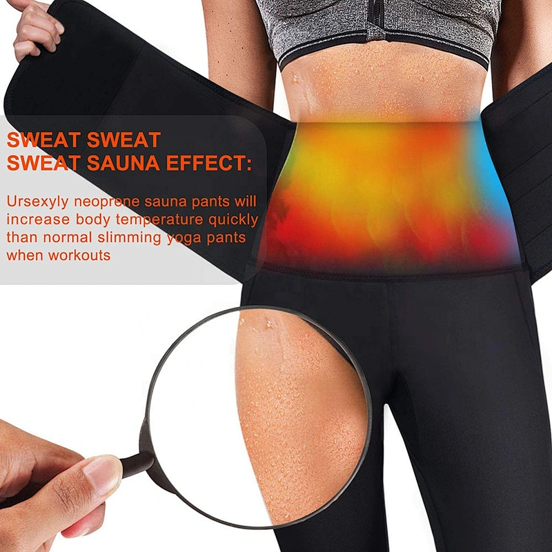 Neoprene Custom Shorts Women Sauna Yoga Slimming Pant with Waist Trainer Belt