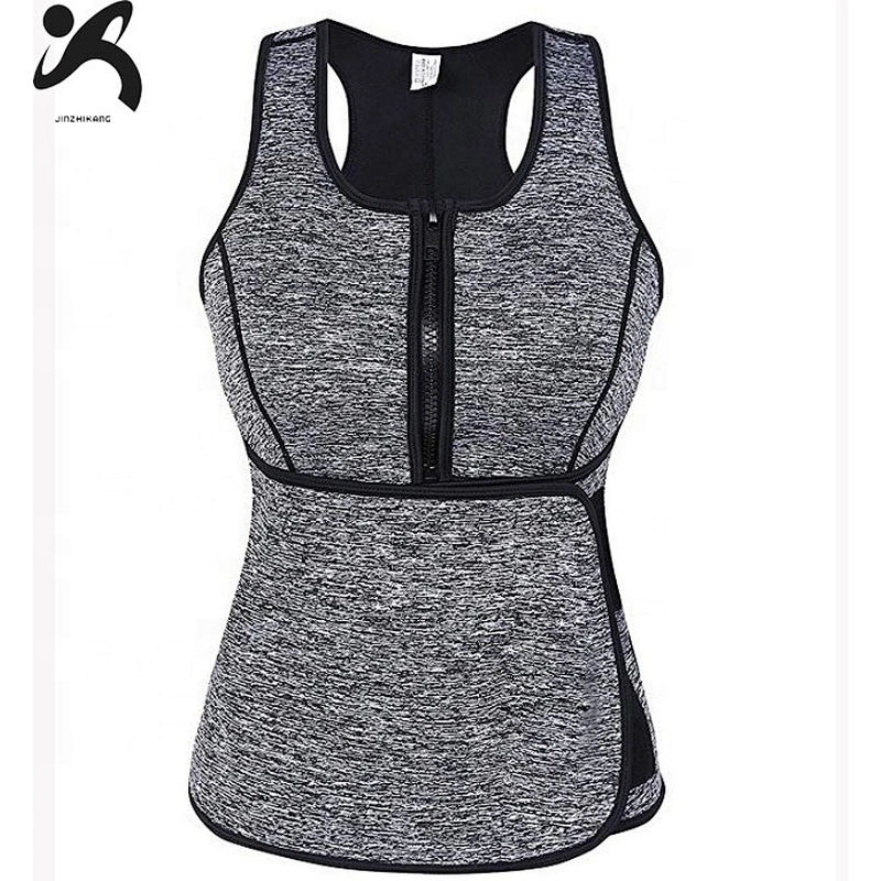 Amazon hot sell neoprene zipper shapewear tops vest with waist trainer belt for women