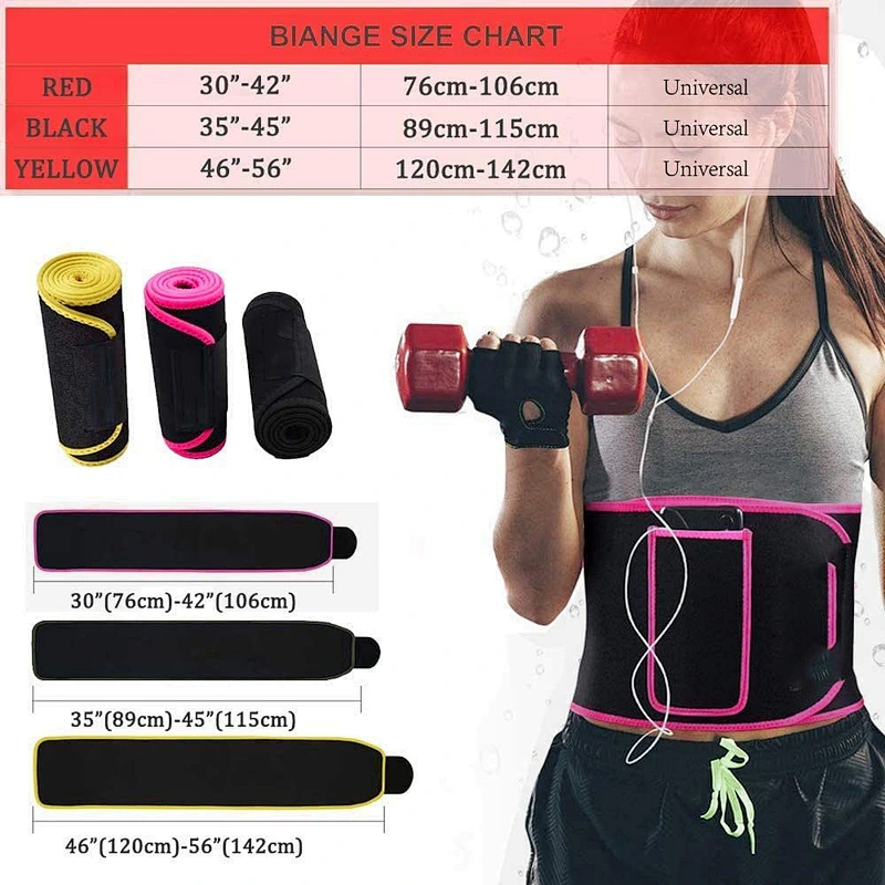 Adjustable Neoprene Lower Back Brace Lumbar Waist Support trainer promotes sweat and weight loss