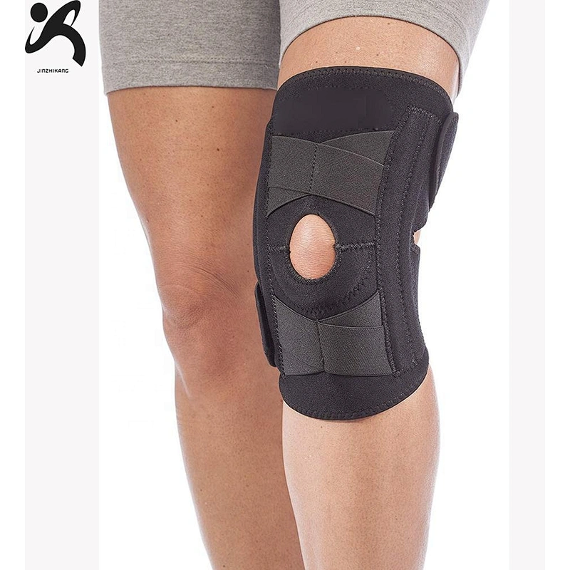 Neoprene waterproof Adjustable Knee Patella Stabilizer hinged Knee support woth straps