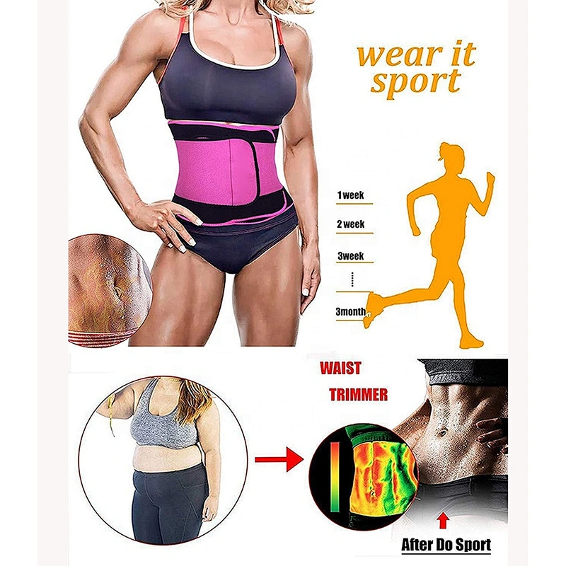 Hot 2021 selling amazon custom waist trainer double neoprene waist trimmer belt for fat burning