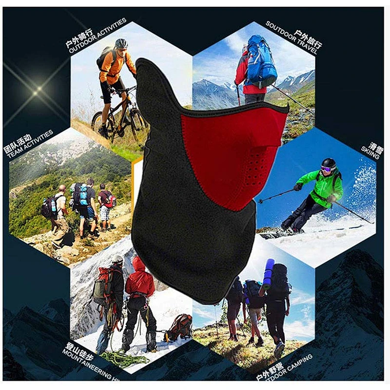 Wholesale neoprene Anti smog anti dust Winter Bicycle Motorcycle Ski mask Thermal Fleece windproof Half Face Mask