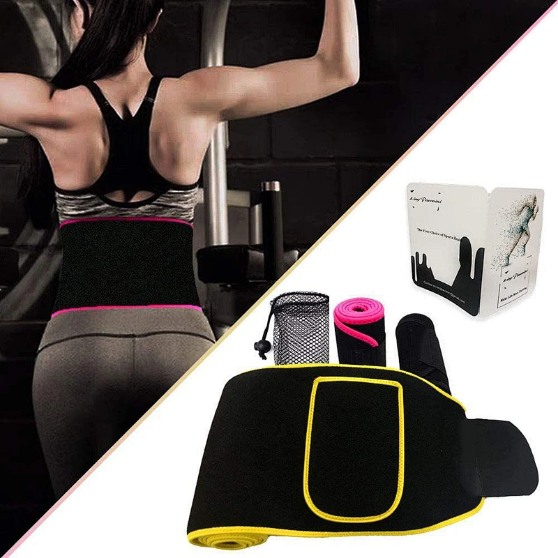 Adjustable Neoprene Lower Back Brace Lumbar Waist Support trainer promotes sweat and weight loss