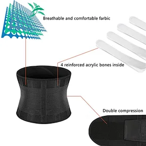 Adjustable Straps and Breathable  Stress Relief in Sports Fitness Neoprene Waist  Trainer Belt Waist Trainer Lower Back Brace