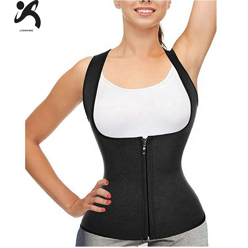 Amazon hot sell neoprene waist trainer corset zipper shapewear tops vest for women