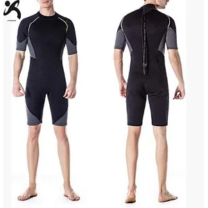 Professional high quality 3-5mm neoprene men wetsuit back zip short sleeve wetsuit for surfing diving swimming