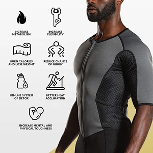 Professional neoprene men Fat Burner Short Sleeve Sauna Suit for weight loss