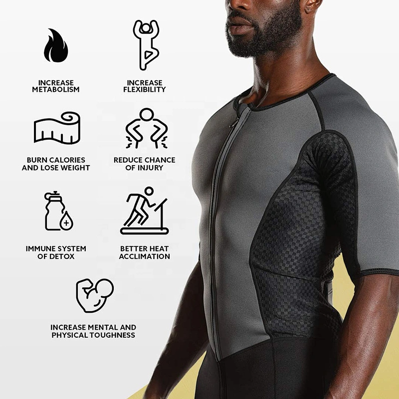 Professional neoprene men Fat Burner Short Sleeve Sauna Suit for weight loss