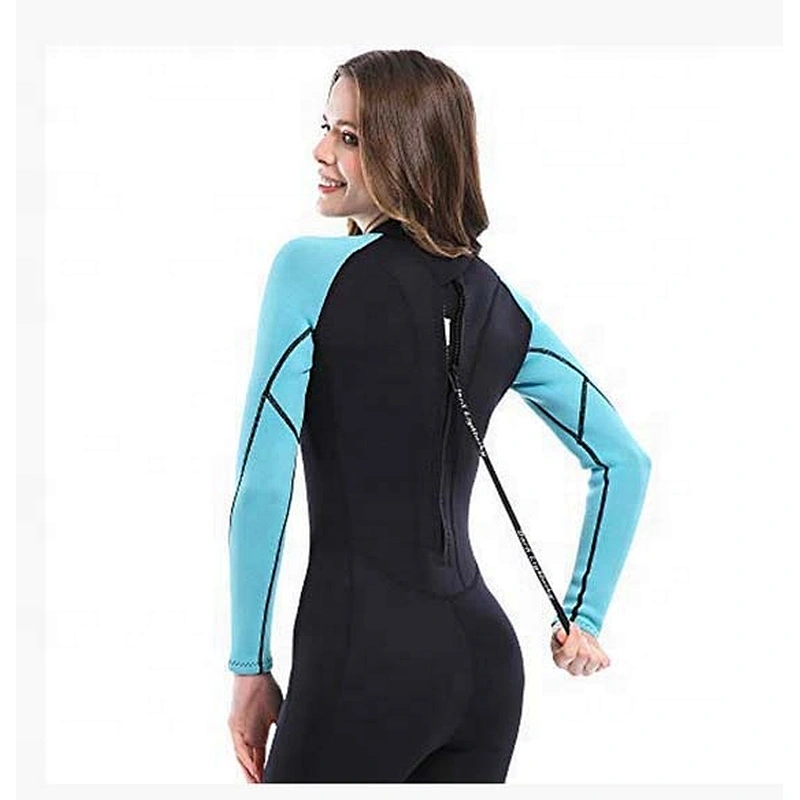 Ladies Neoprene SCR Wetsuit Back Zipper Full Body Long Sleeve Wetsuits for Surfing Diving Snorkeling