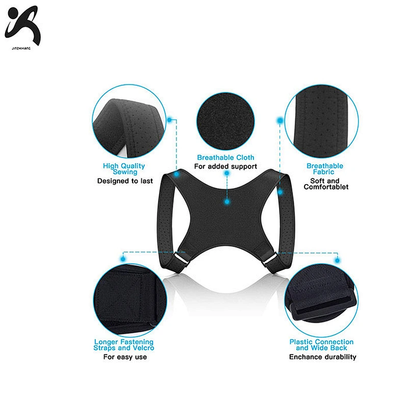 Wholesale adjustable shoulder brace customized logo posture corrector comfortable back support