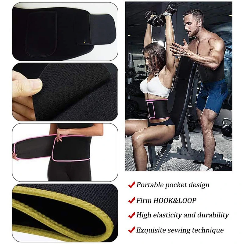 Adjustable Neoprene Lower Back Brace Lumbar Waist Support trainer promotes sweat and weight loss