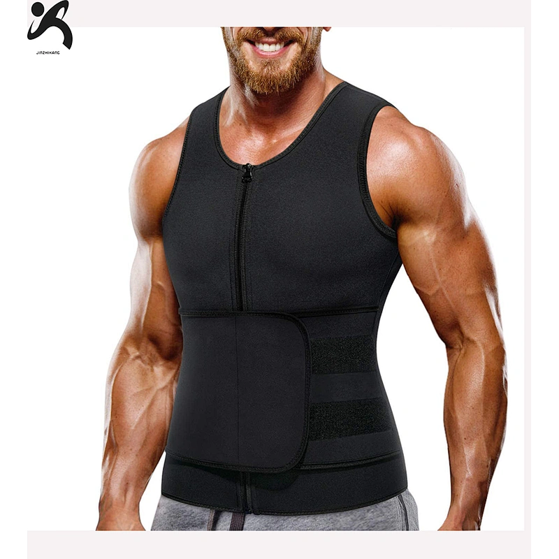 Professional neoprene men shaperwear sauna waist trainer vest with waist trimmer belt